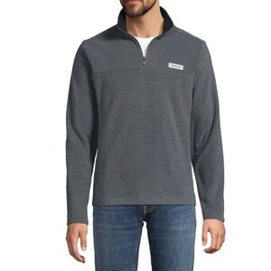 Men's Lands' End Fleece Quarter-Zip Pullover Size XL Gray